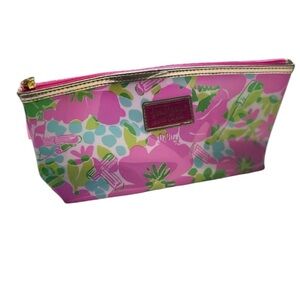 Lilly Pulitzer‎ Estee Lauder Floral Makeup Bag Pink Green Cosmetic Travel Bag